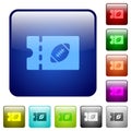 Rugby discount coupon color square buttons Royalty Free Stock Photo