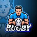 Rugby esport logo mascot design