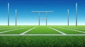 Rugby Field with Goal Posts and White Lines Royalty Free Stock Photo