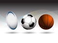 Rugby Football and Basketball background Royalty Free Stock Photo