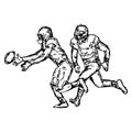 Rugby football player - vector illustration sketch hand drawn wi