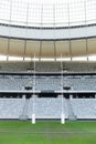 Rugby goal post in a stadium