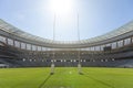 Rugby goal post on a sunny day in the stadium Royalty Free Stock Photo