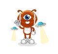 Rugby head alien cartoon mascot vector