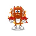 Rugby head demon with wings character. cartoon mascot vector Royalty Free Stock Photo