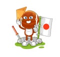 Rugby head japanese vector. cartoon character