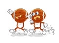 Rugby head play chase cartoon. cartoon mascot vector Royalty Free Stock Photo