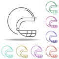 rugby helmet outline icon. Elements of Sport in multi color style icons. Simple icon for websites, web design, mobile app, info Royalty Free Stock Photo