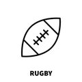 Rugby icon or logo in modern line style.
