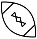 Rugby Isolated Line Vector Icon that can be easily modified or edited. Royalty Free Stock Photo