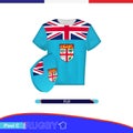 Rugby jersey of Fiji national team with flag