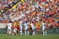 Rugby line out action Royalty Free Stock Photo