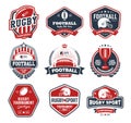 Rugby logo colorful set, Football badge logo template