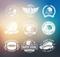 Rugby logo vector colorful set, Football badge logo template Royalty Free Stock Photo