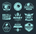 Rugby logo vector colorful set, Football badge logo template Royalty Free Stock Photo