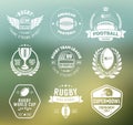 Rugby logo vector colorful set, Football badge logo template