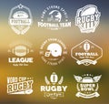 Rugby logo vector colorful set, Football badge logo template Royalty Free Stock Photo