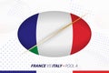 Rugby match between France and Italy, concept for rugby tournament Royalty Free Stock Photo