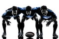 Rugby men players silhouette