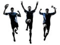 Rugby men players silhouette Royalty Free Stock Photo
