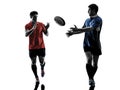 Rugby men players silhouette Royalty Free Stock Photo