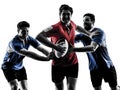 Rugby men players silhouette Royalty Free Stock Photo