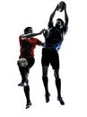 Rugby men players silhouette Royalty Free Stock Photo