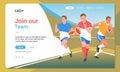 Rugby minimalist banner web illustration mobile landing page GUI UI player team match
