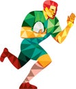 Rugby Player Fend Off Low Polygon