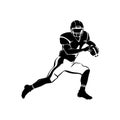 Rugby player on the field silhouette vector illustration Royalty Free Stock Photo