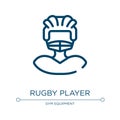 Rugby player icon. Linear vector illustration from sport avatars collection. Outline rugby player icon vector. Thin line symbol