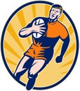 Rugby player running ball