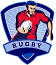Rugby player running ball Royalty Free Stock Photo