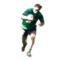 Rugby player running with ball, geometric Royalty Free Stock Photo