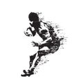 Rugby player running with ball, abstract isolated vector silhouette, side view Royalty Free Stock Photo