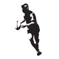 Rugby player running with ball in his hands, abstract vector silhouette Royalty Free Stock Photo