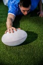 A rugby player scoring a try Royalty Free Stock Photo