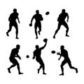 rugby player silhouettes pack Royalty Free Stock Photo