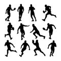 rugby player silhouettes pack Royalty Free Stock Photo