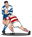 Rugby player tackling Royalty Free Stock Photo