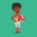 Rugby player vector illustration.