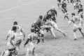 The rugby players from Valence d`Agen and SAXV play each others at Chanzy stadium in Soyaux, France