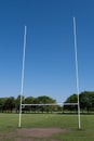 Rugby posts in a public park Wavertree Liverpool May 2021 Royalty Free Stock Photo