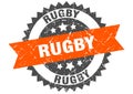 Rugby stamp. rugby grunge round sign.