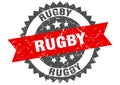 Rugby stamp. rugby grunge round sign.