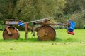 Rugby scrum machine in profile Royalty Free Stock Photo