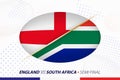 Rugby semi-final match between England and South Africa, concept for rugby tournament