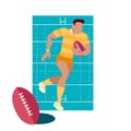 Rugby Sport Concept Icon Flat Design Royalty Free Stock Photo