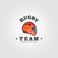 rugby sport helmet logo vector icon, illustration design of a helmet american football Royalty Free Stock Photo