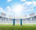 Rugby Stadium And Posts Royalty Free Stock Photo